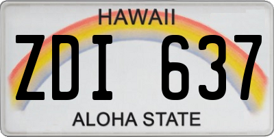 HI license plate ZDI637