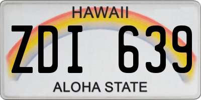HI license plate ZDI639