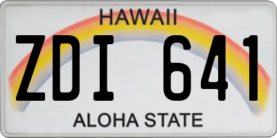 HI license plate ZDI641