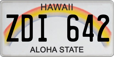HI license plate ZDI642