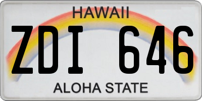 HI license plate ZDI646