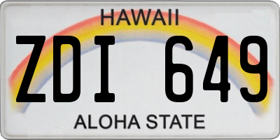 HI license plate ZDI649