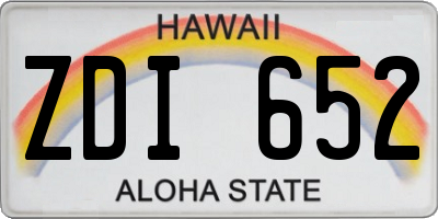 HI license plate ZDI652