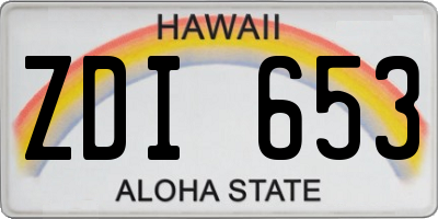 HI license plate ZDI653