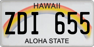 HI license plate ZDI655