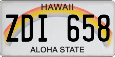 HI license plate ZDI658