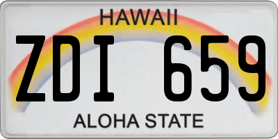 HI license plate ZDI659