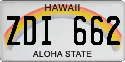 HI license plate ZDI662