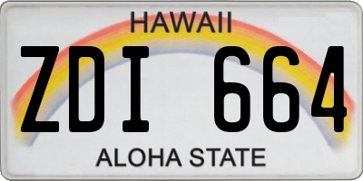 HI license plate ZDI664