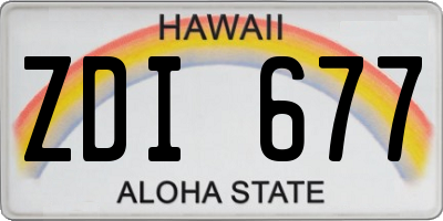 HI license plate ZDI677
