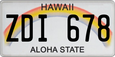HI license plate ZDI678