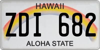 HI license plate ZDI682