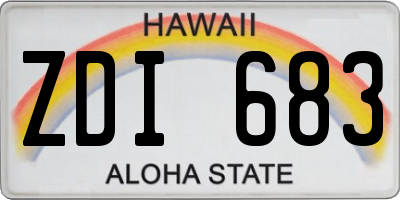 HI license plate ZDI683
