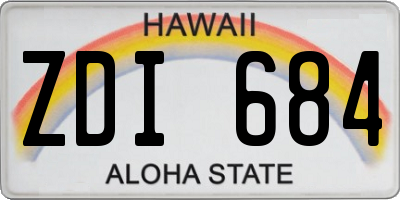 HI license plate ZDI684