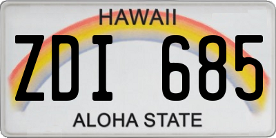 HI license plate ZDI685