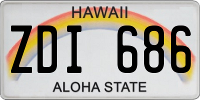 HI license plate ZDI686