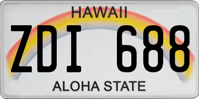 HI license plate ZDI688