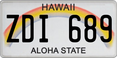 HI license plate ZDI689