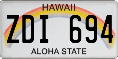 HI license plate ZDI694