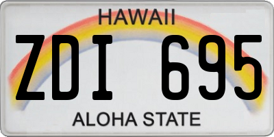 HI license plate ZDI695