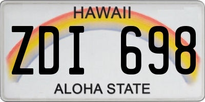 HI license plate ZDI698