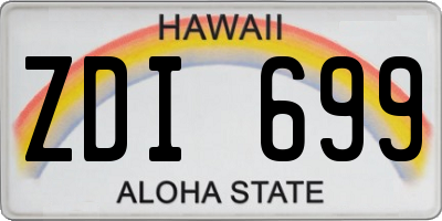 HI license plate ZDI699