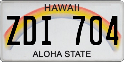 HI license plate ZDI704
