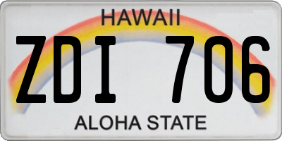 HI license plate ZDI706