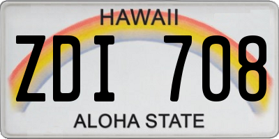 HI license plate ZDI708