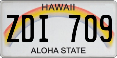HI license plate ZDI709