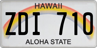 HI license plate ZDI710