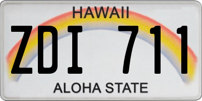 HI license plate ZDI711