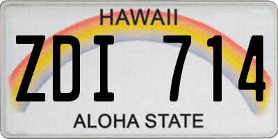 HI license plate ZDI714