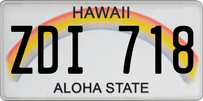 HI license plate ZDI718