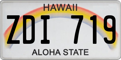 HI license plate ZDI719