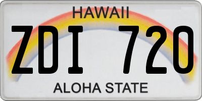 HI license plate ZDI720