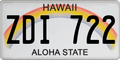 HI license plate ZDI722