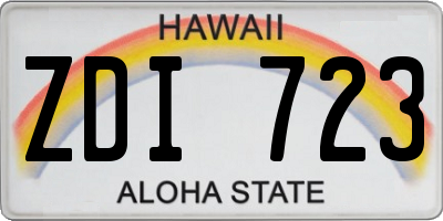 HI license plate ZDI723