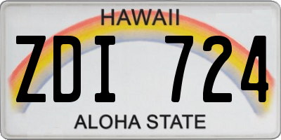 HI license plate ZDI724