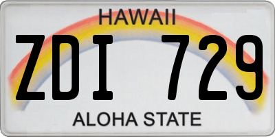 HI license plate ZDI729