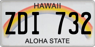 HI license plate ZDI732