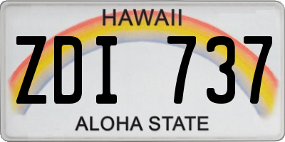 HI license plate ZDI737