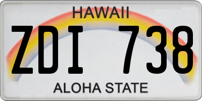 HI license plate ZDI738