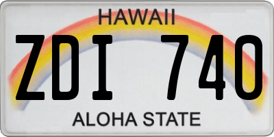 HI license plate ZDI740