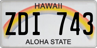 HI license plate ZDI743