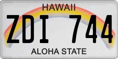 HI license plate ZDI744