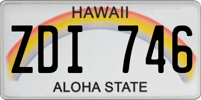 HI license plate ZDI746