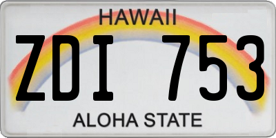 HI license plate ZDI753