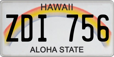 HI license plate ZDI756