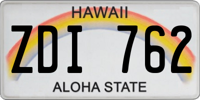 HI license plate ZDI762